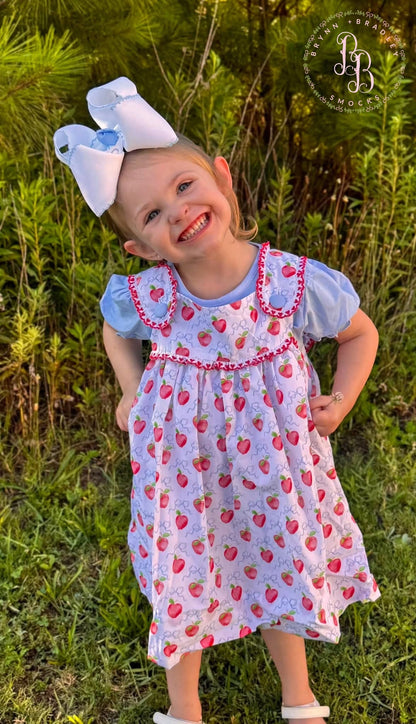 RTS: Apples + Bows Girl Diaper Set + Dress