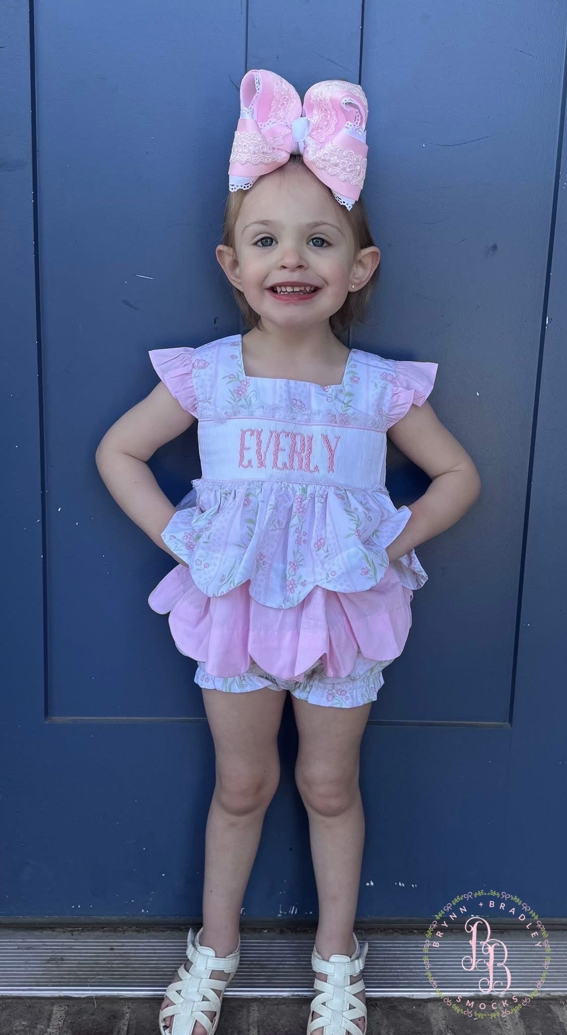 RTS: Emersyn’s Floral “Mama’s Girl” Girl Diaper Set + Dress