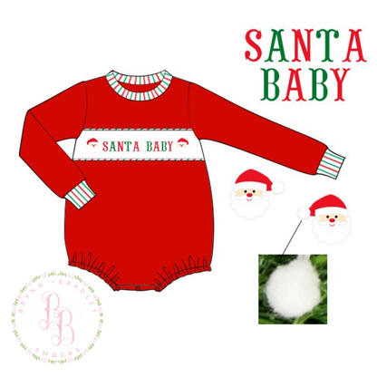 PO29: White Santa Name Smocks Boy Bubble
