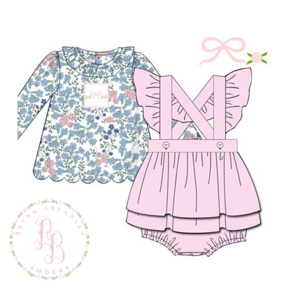 RTS: Bowtanical Vines Girl Skirted Bubble Set