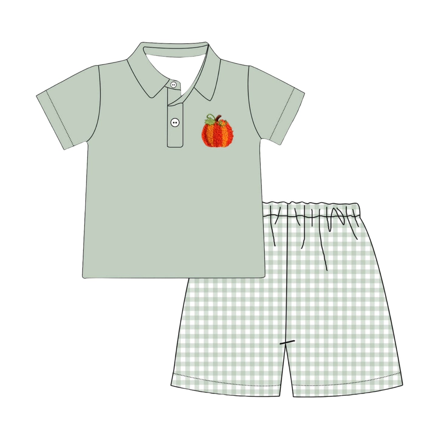 Boy’s Pumpkin Polo/Shorts Set