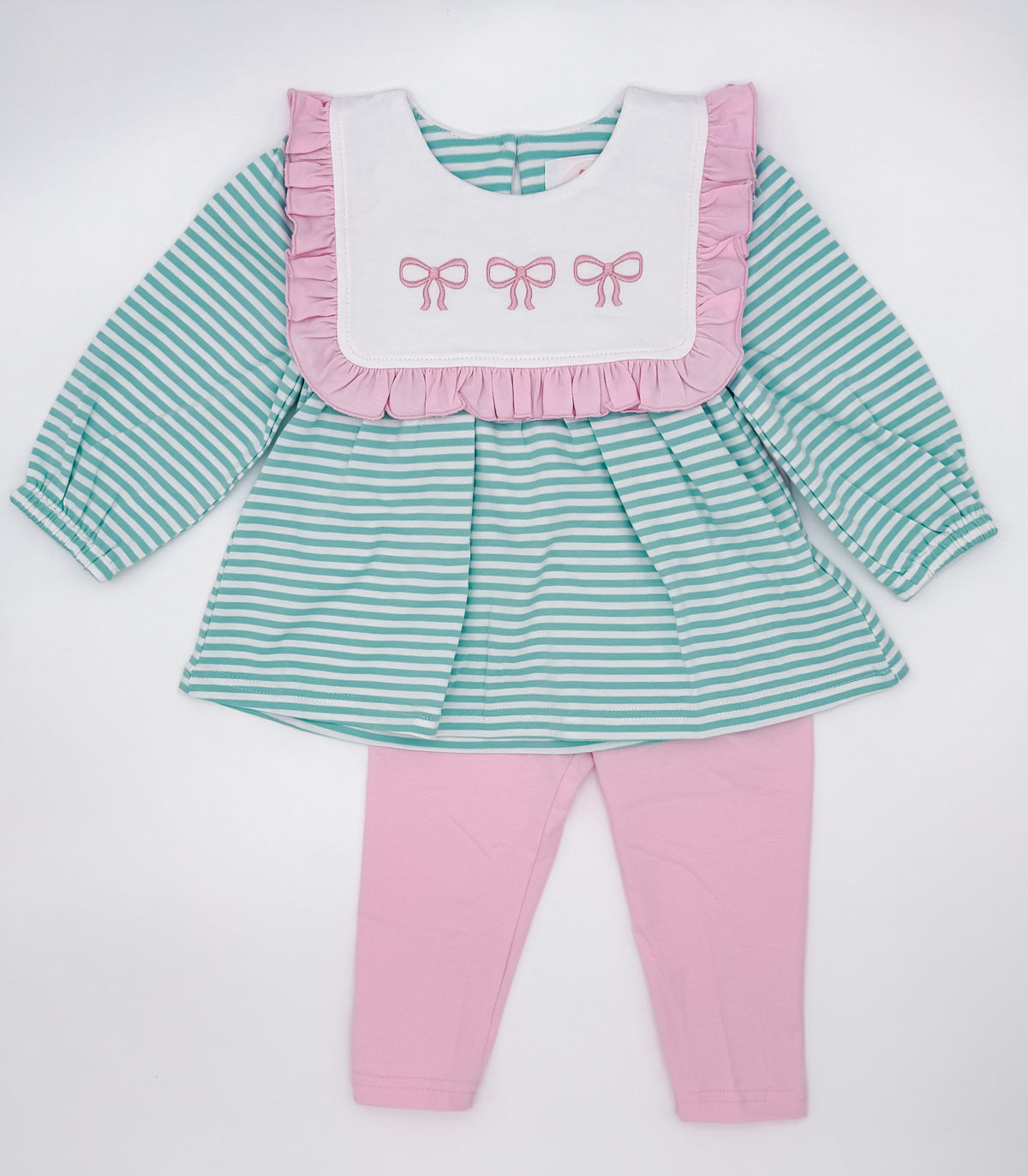 RTS: Striped Bow Trio Girl Pants Set