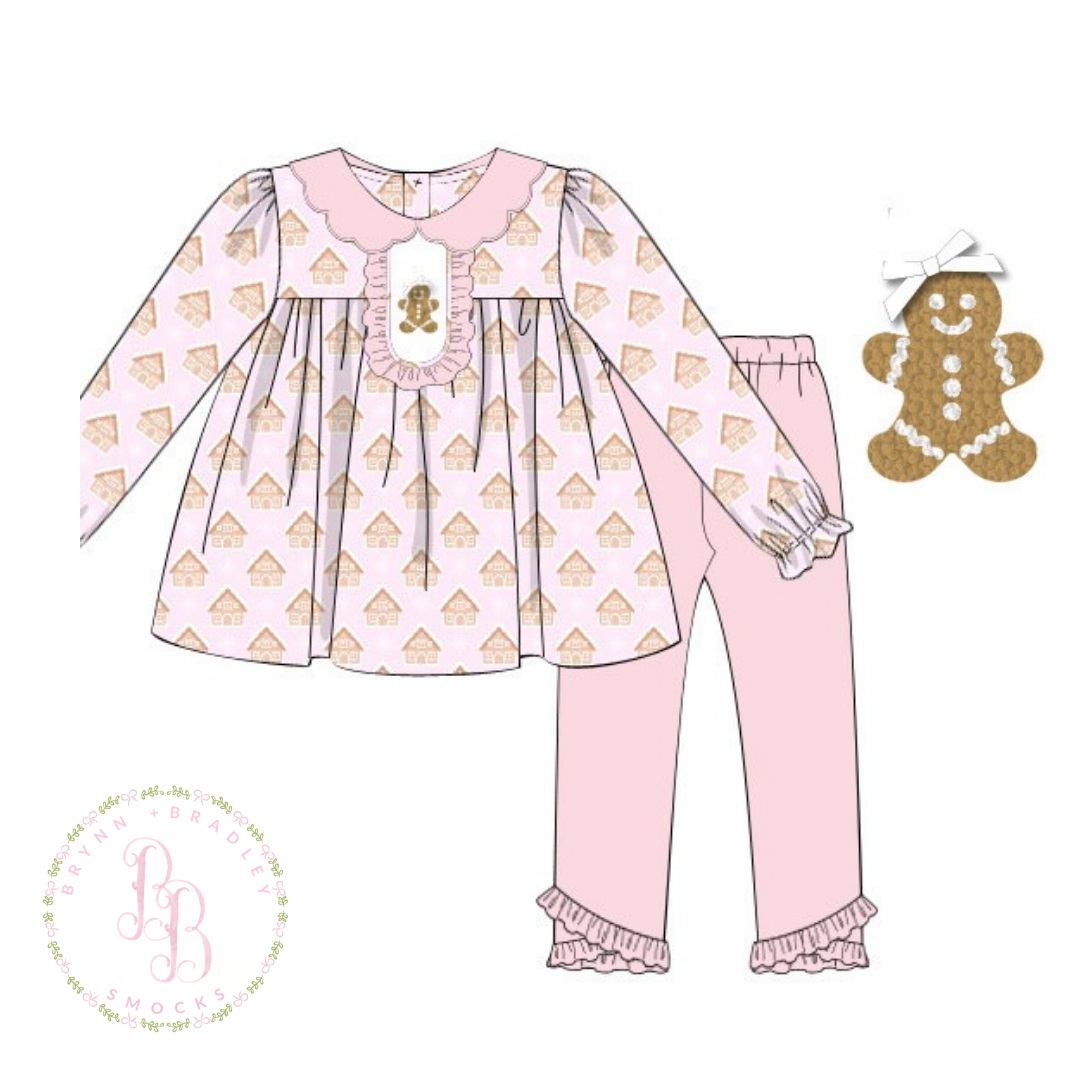 PO30: French Knot Gingerbread Girl Pants Set- ETA: October