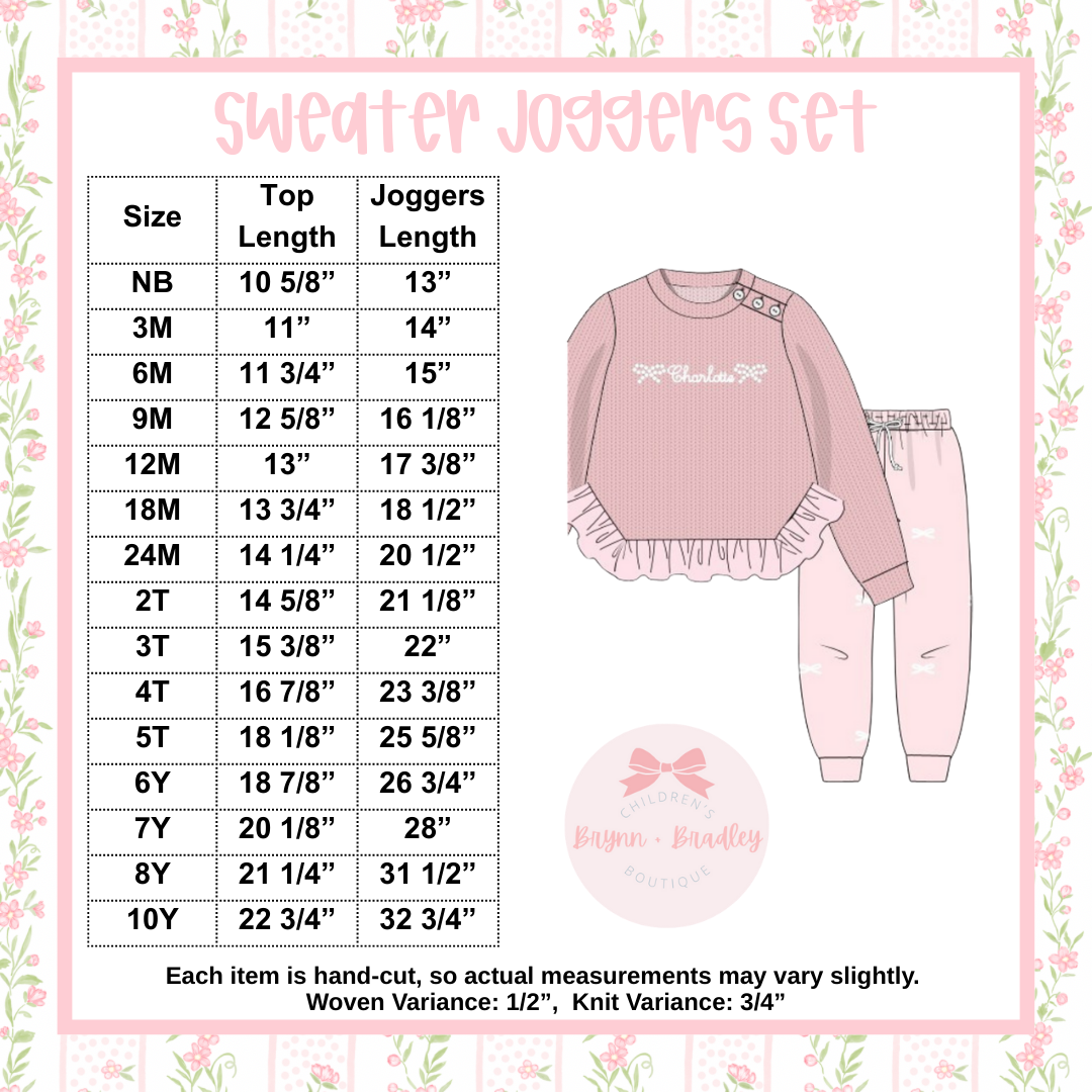 PO31: Pearl Bow Girl Sweater Joggers Set- ETA: December