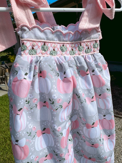 RTS: Pumpkins + Pearls Girl Romper