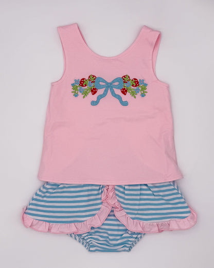 RTS: Berry Sweet Bows Girl Diaper Set