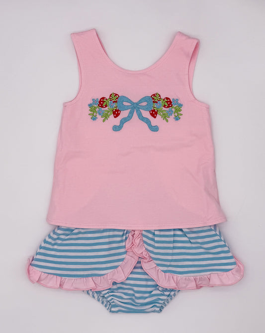 RTS: Berry Sweet Bows Girl Diaper Set