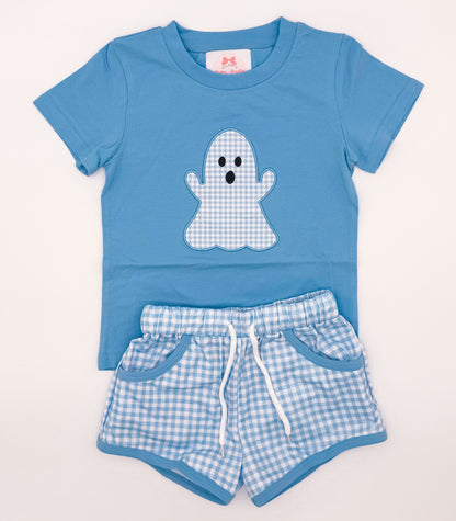 RTS: Gingham Ghosts Boy Shorts Set