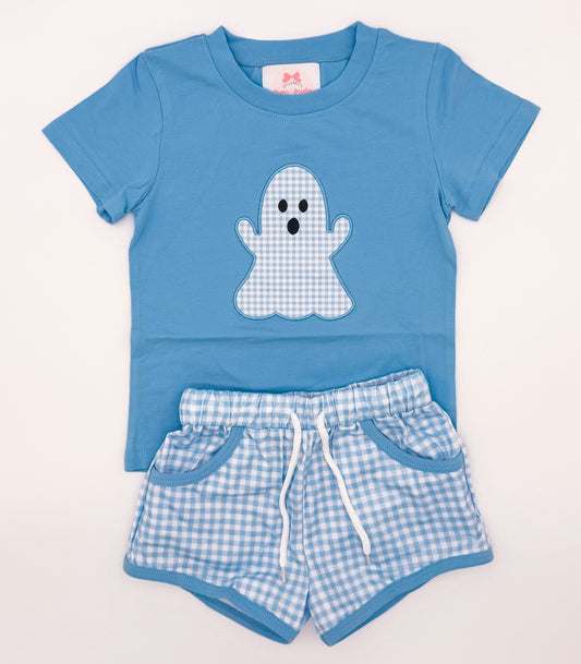 RTS: Gingham Ghosts Boy Shorts Set