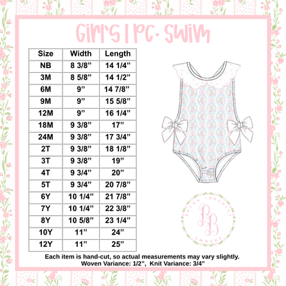 RTS: Sweet Floral Family Swim Girl 1 Pc. Swimsuit