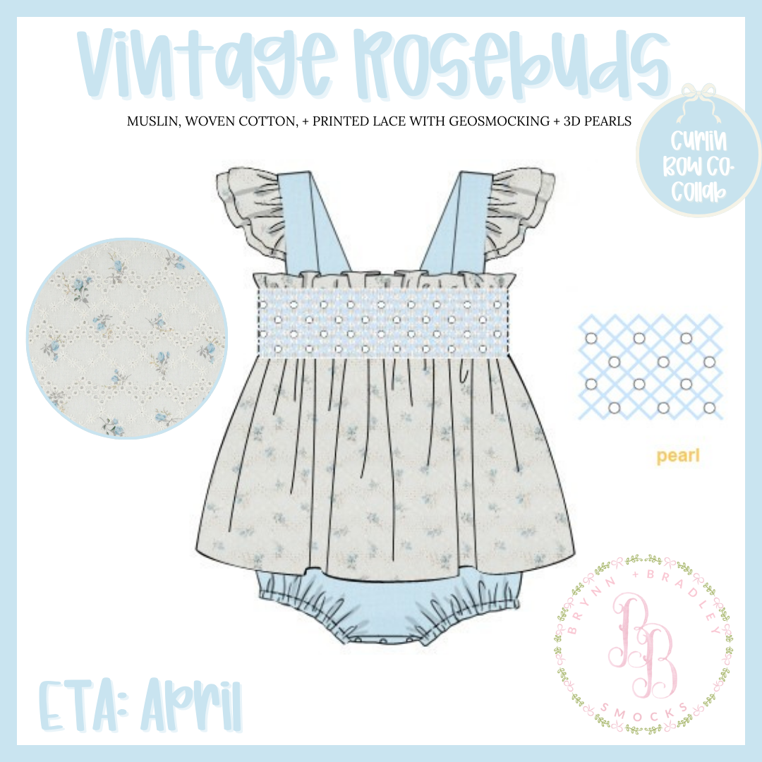 RTS: Vintage Rosebuds Girl Skirted Bubble