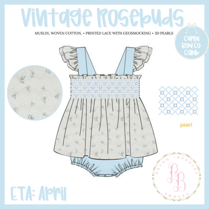 RTS: Vintage Rosebuds Girl Skirted Bubble