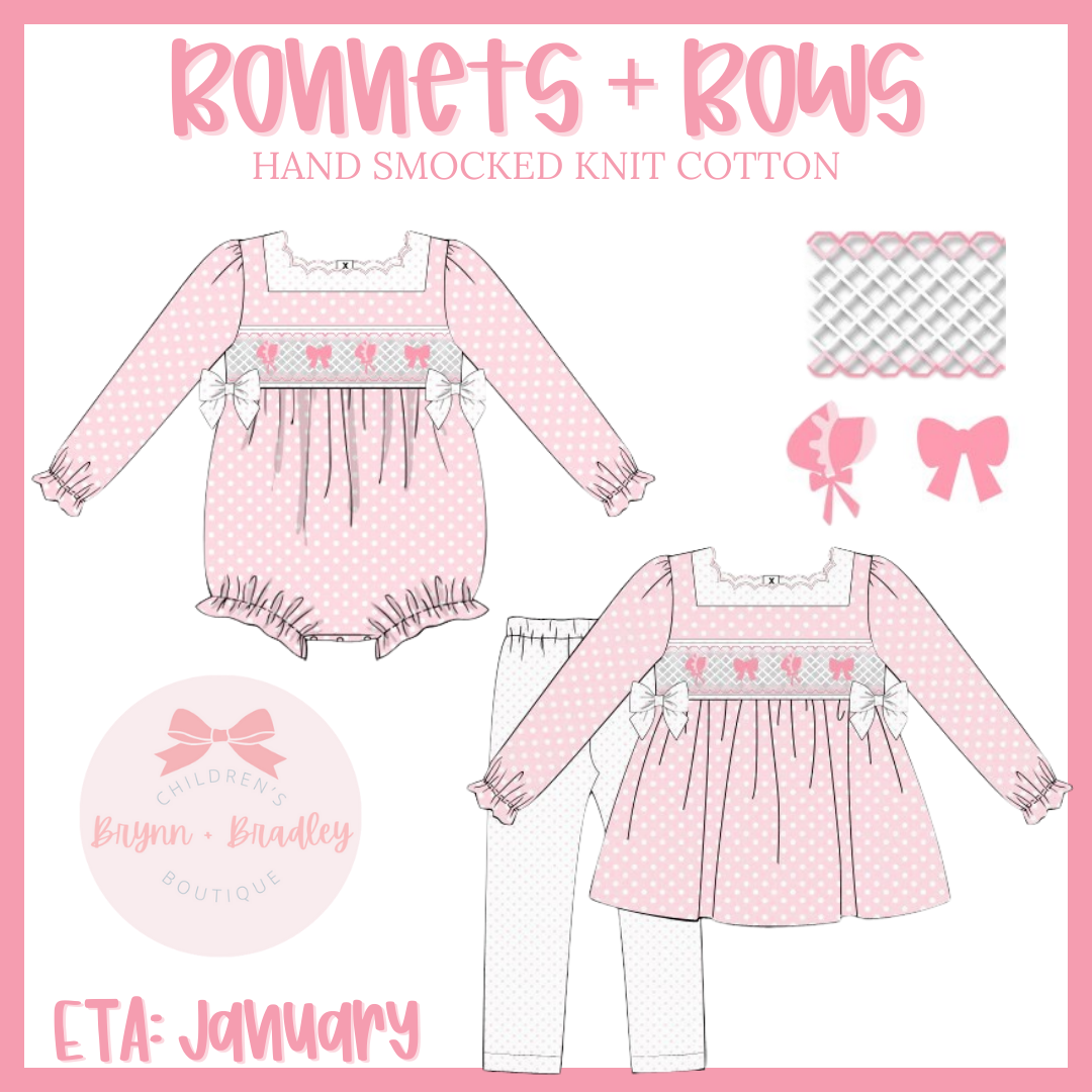 RTS: Bonnets + Bows Girl Leggings Set