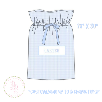 PO30: Pink + Blue Decor: Blue Santa Sack- ETA: October