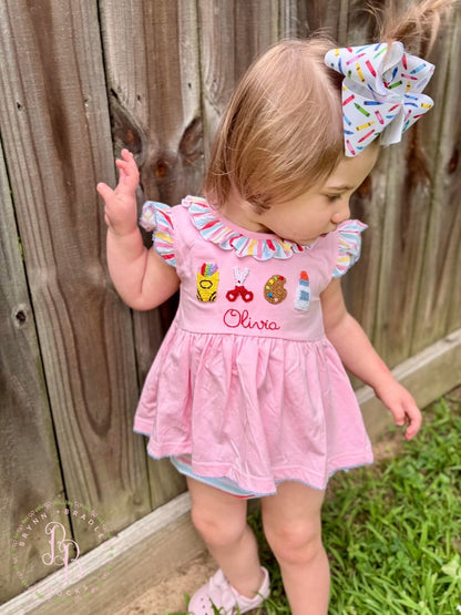 RTS: Creative Cuties Girl Diaper Set + Dress