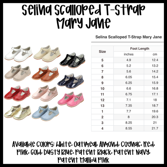 Preorder: Selina Scalloped T-Strap Mary Jane Shoe