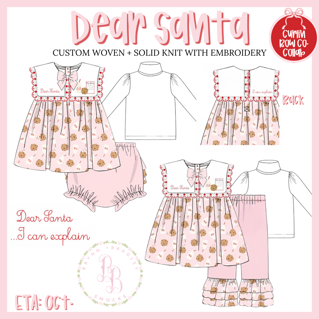 PO30: Dear Santa Girl Pants Set- ETA: October