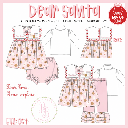 PO30: Dear Santa Girl Pants Set- ETA: October