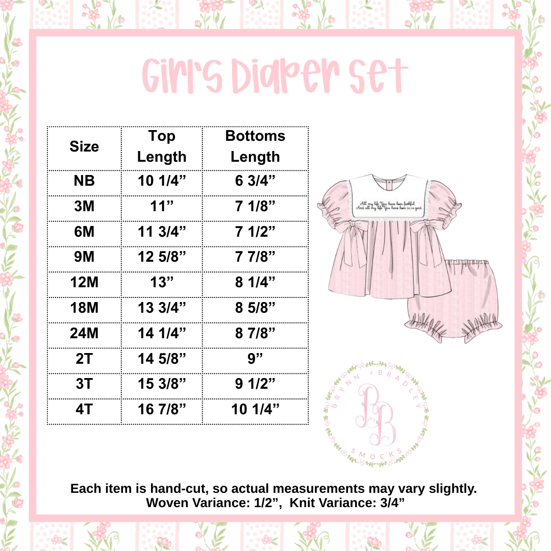 PO31: Corduroy Hydrangeas Girl Diaper Set- ETA: December