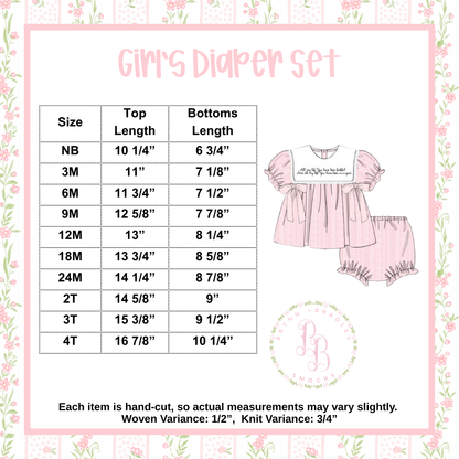 PO31: Corduroy Hydrangeas Girl Diaper Set- ETA: December