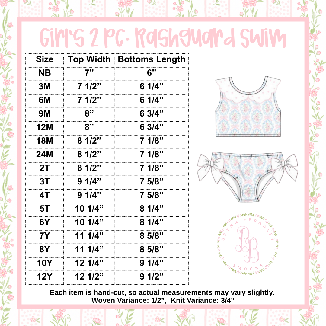 RTS: Sweet Floral Family Swim Girl 2 Pc. Swimsuit