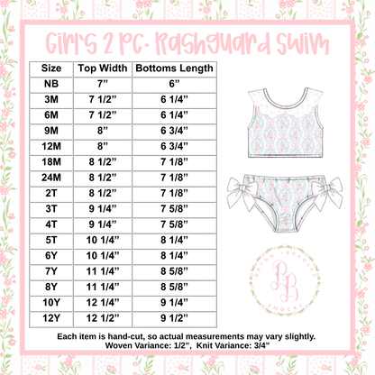 RTS: Sweet Floral Family Swim Girl 2 Pc. Swimsuit