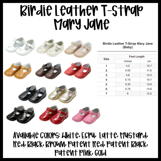 Preorder: Birdie Leather T-Strap Mary Jane Shoe