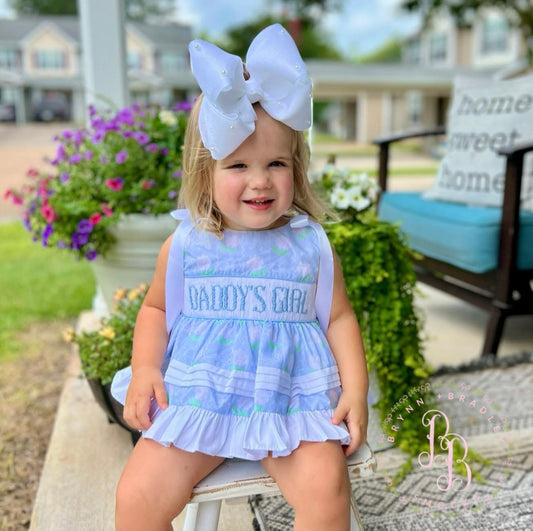 RTS: Hallie’s Hydrangeas “Daddy’s Girl” Girl Diaper Set