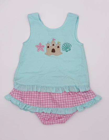 RTS: Sandcastles + Seashells Girl Diaper Set