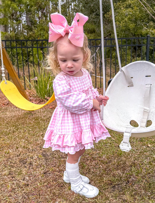 PO31: French Knot Bows Girl Diaper Set- ETA: December