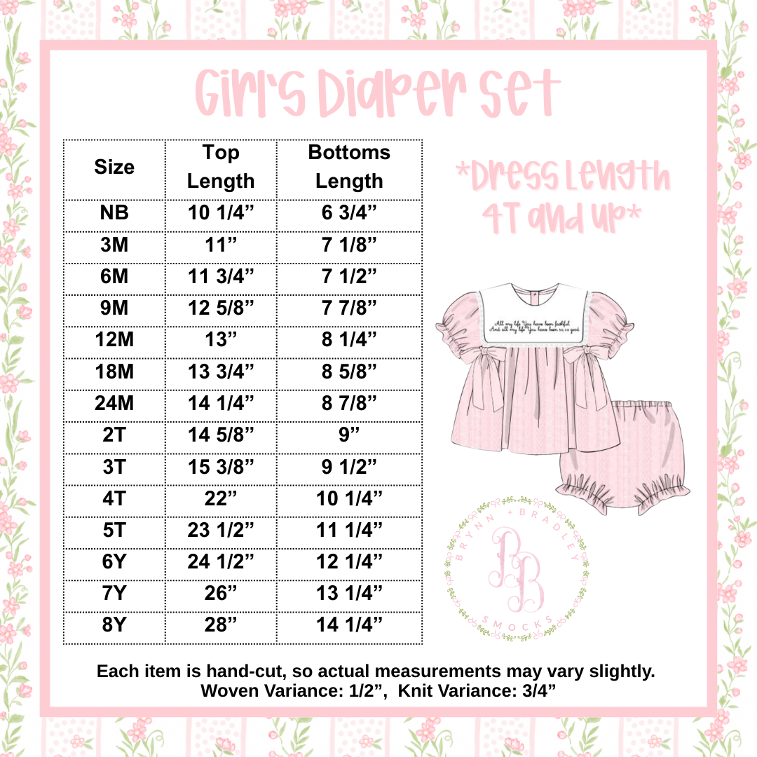 RTS: Swiss Dot ABCs Girl Diaper Set + Dress