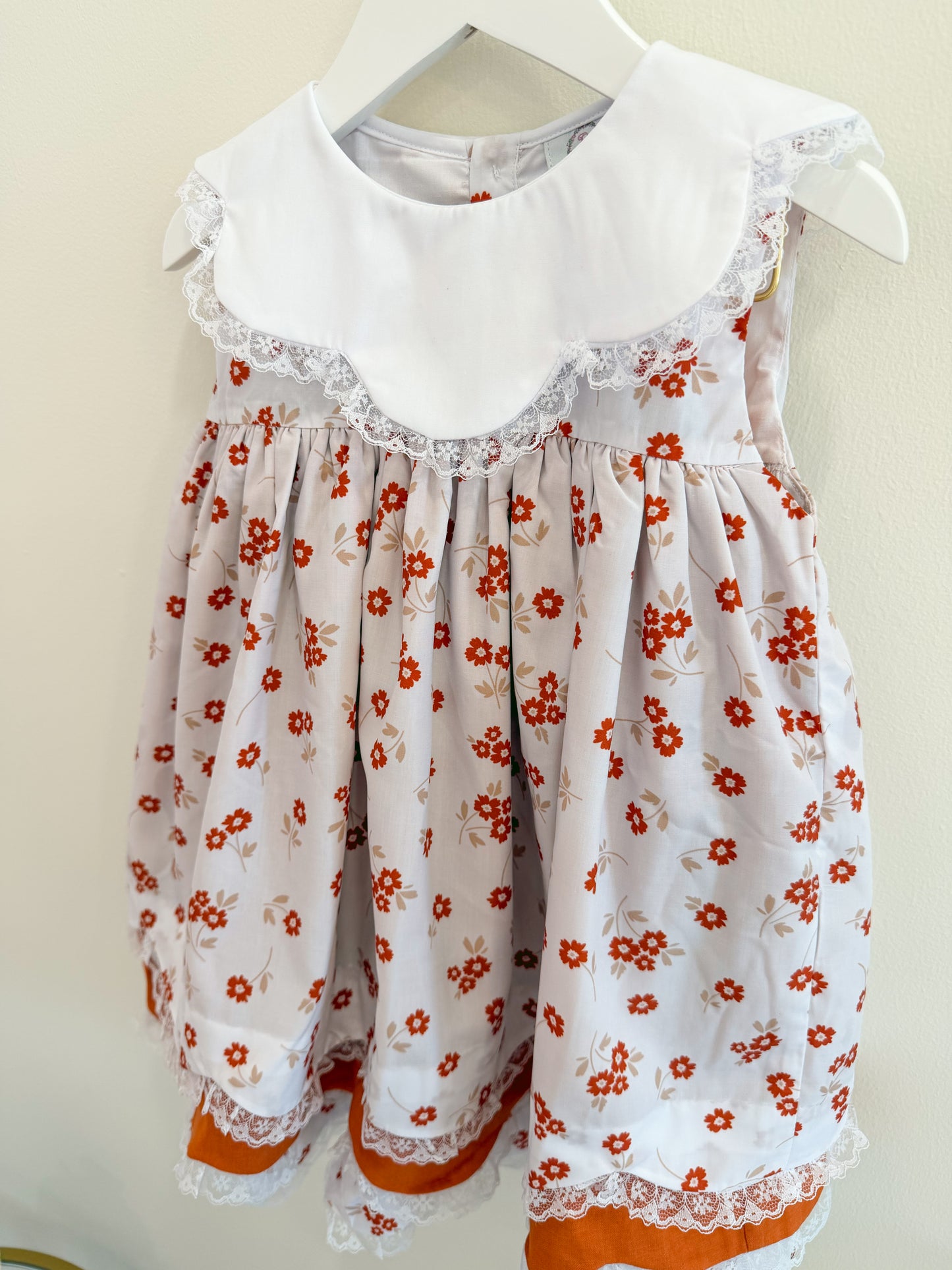 RTS: Scalloped Fall Floral Girl Diaper Set + Dress