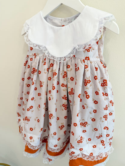 RTS: Scalloped Fall Floral Girl Diaper Set + Dress