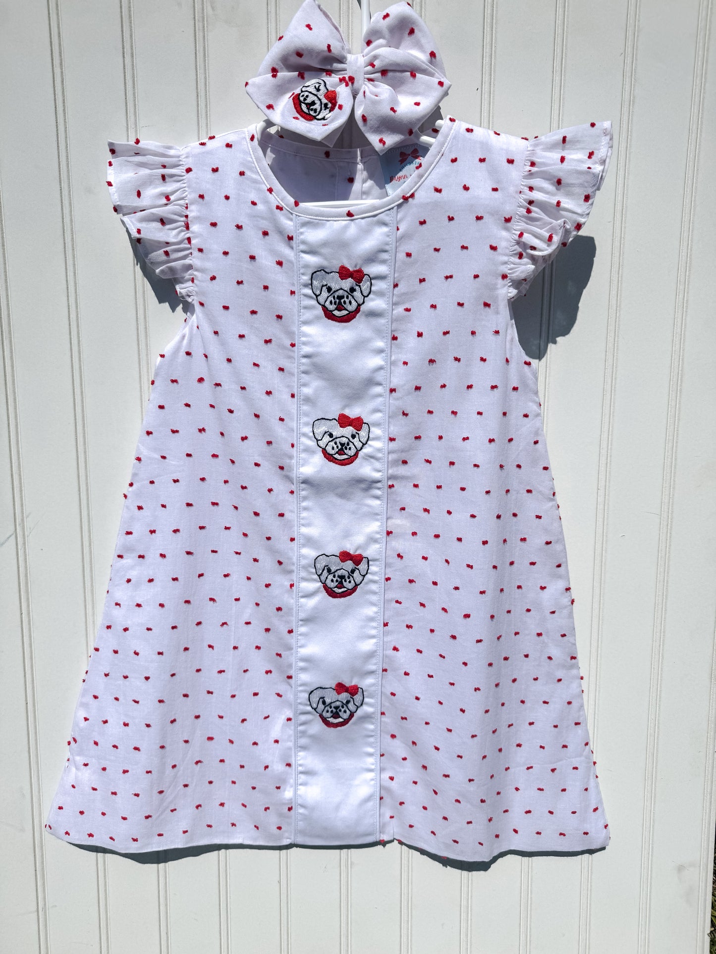 Girl’s Swiss Dot Bulldog Dress