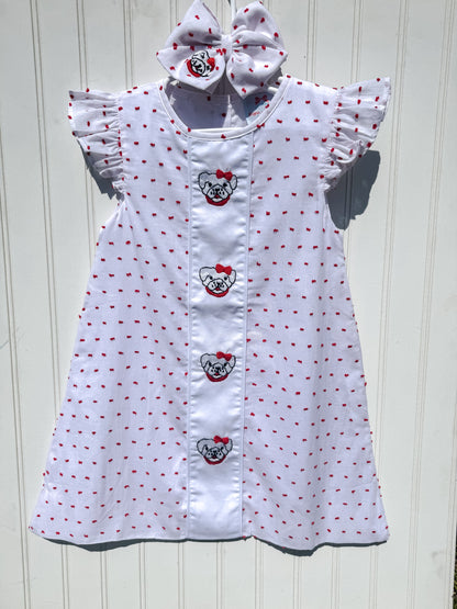 RTS: Girl’s Swiss Dot Bulldog Dress