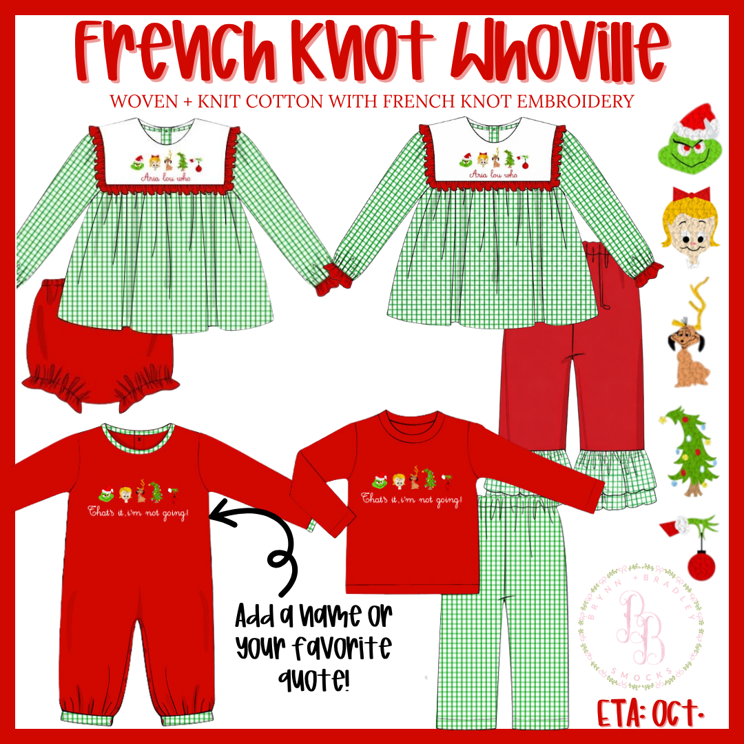 PO30: French Knot Whoville Boy Pants Set- ETA: October