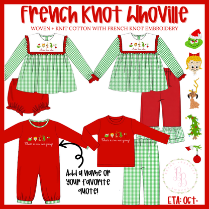 PO30: French Knot Whoville Boy Pants Set- ETA: October