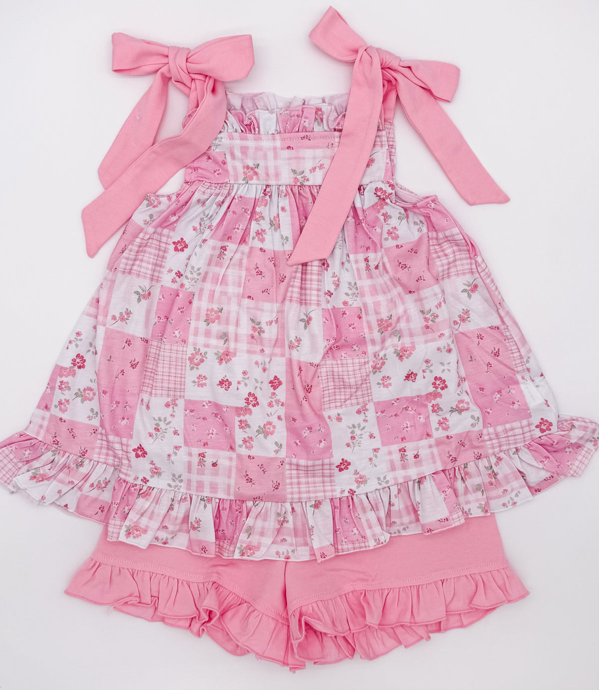 RTS: Petals + Patchwork Girl Shorts Set