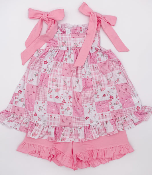 RTS: Petals + Patchwork Girl Shorts Set