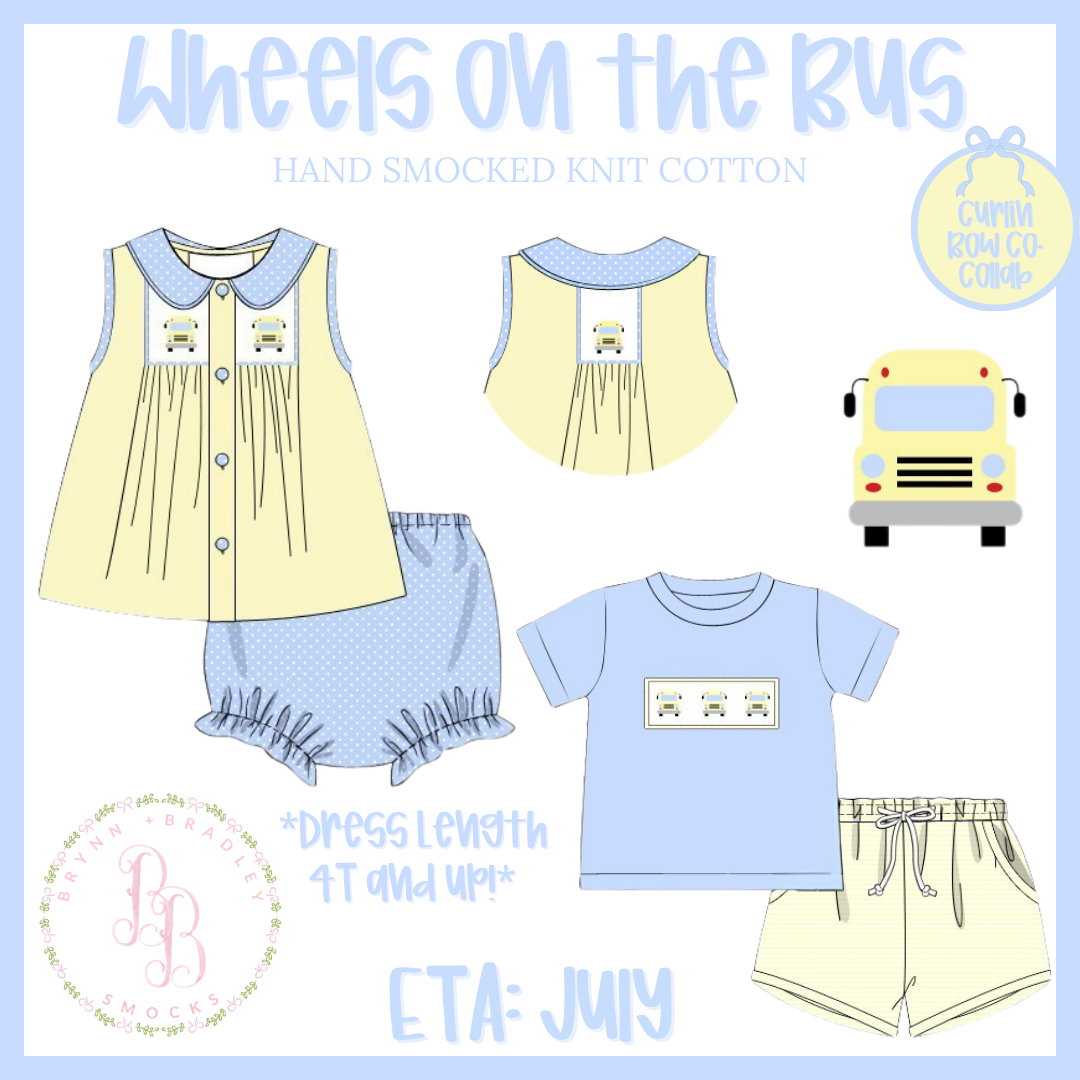 RTS: Wheels on the Bus Girl Diaper Set + Dress