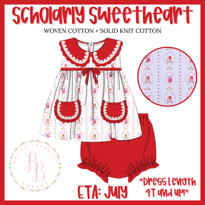RTS: Scholarly Sweetheart Girl Diaper Set + Dress
