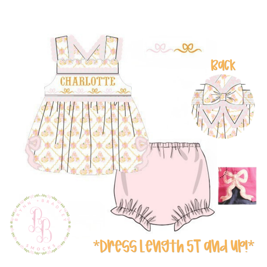 PO28: Preppy Pumpkins Girl Diaper Set + Dress