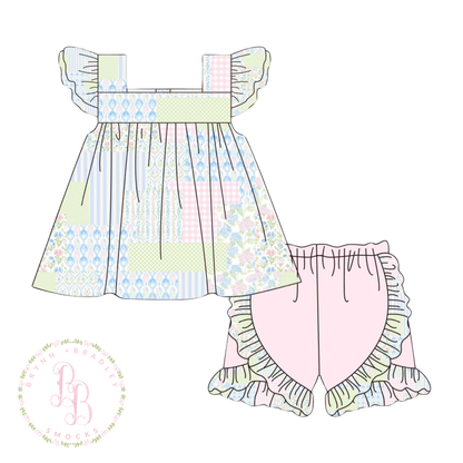 RTS: Patchwork Dreams Girl Shorts Set