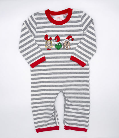 RTS: Whoville Holiday Trio Boy Romper