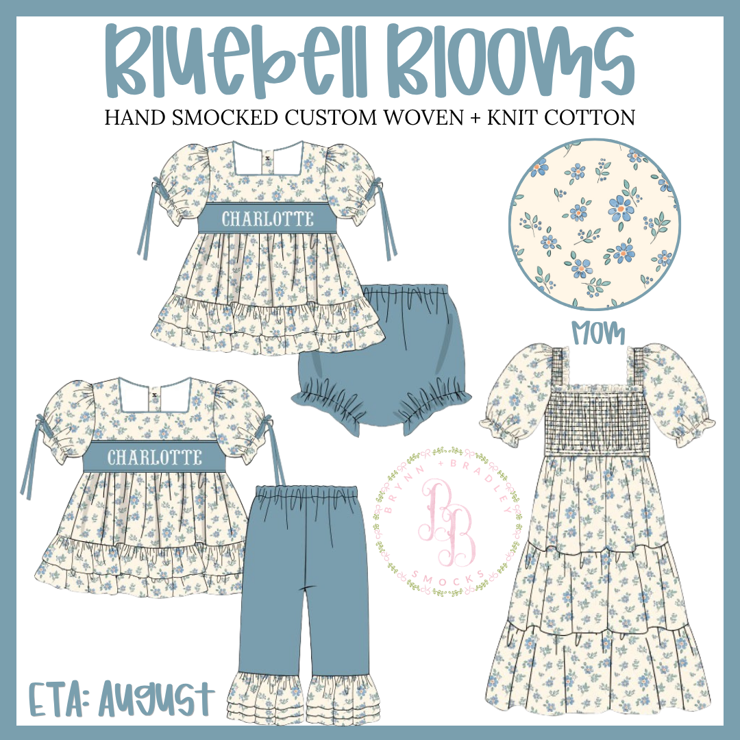 PO28: Bluebell Blooms Mom Midi Dress