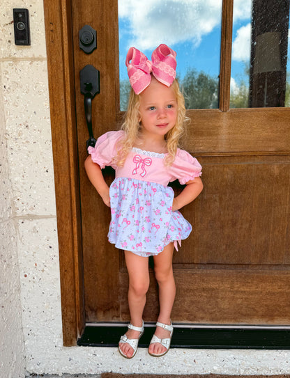 RTS: Roses + Bows Girl Diaper Set