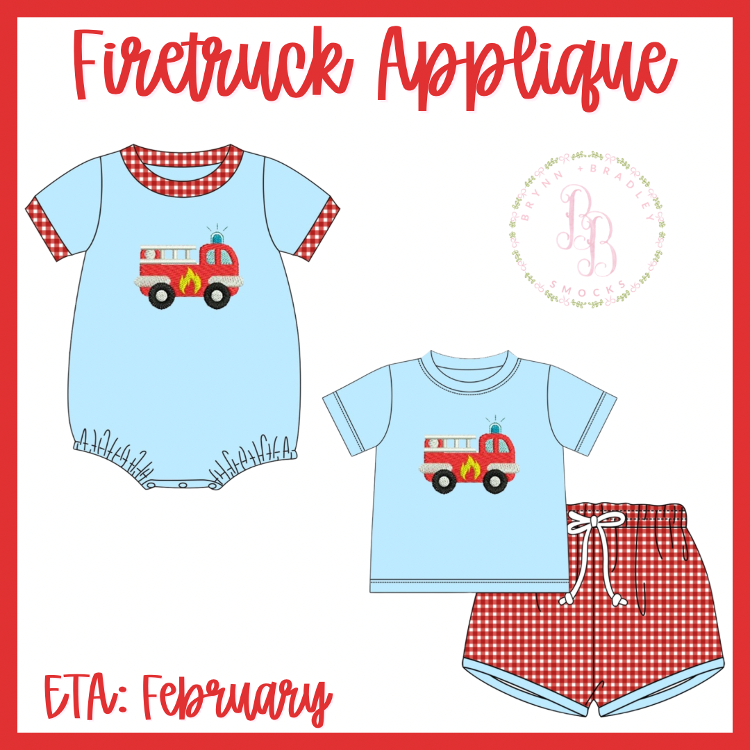 Preorder: Firetruck Appliqué Collection - ETA: February