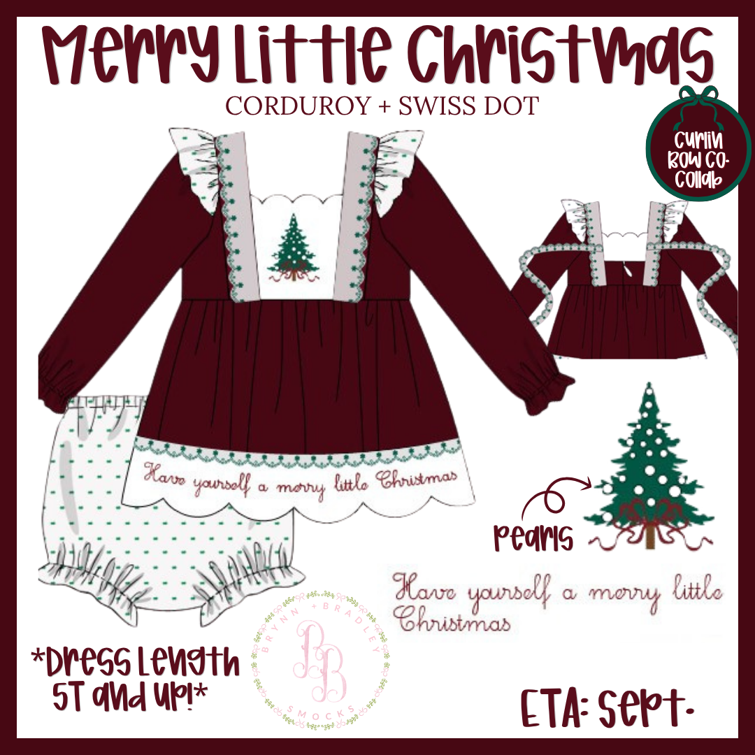 PO29: Merry Little Christmas Girl Diaper Set + Dress