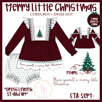 PO29: Merry Little Christmas Girl Diaper Set + Dress