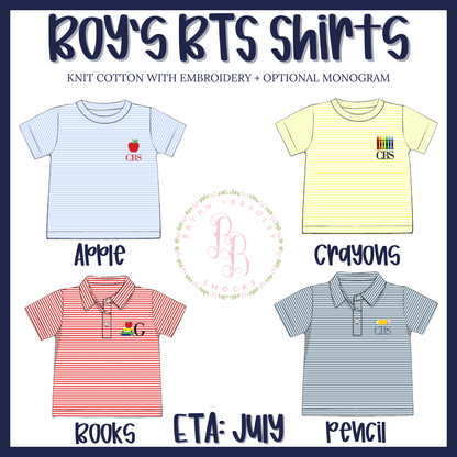 RTS: Boy’s Back to School Apple Shirt